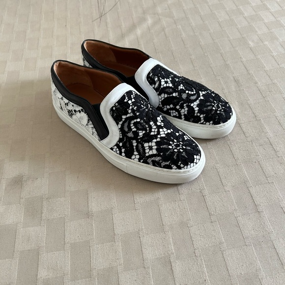 Givenchy Leather with Lace Overlay Slip On Sneakers - Picture 5 of 14